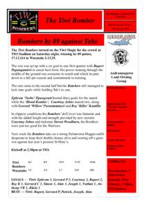 The Tiwi Bomber  Tiwi Bombers Football Club Newsletter The Tiwi Bomber Issue 2 18h January 2010