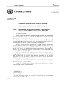 United Nations  General Assembly A/RES[removed]Distr.: General