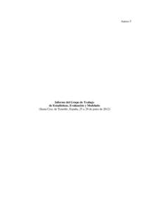 Anexo 5  Informe del Grupo de Trabajo de Estadísticas, Evaluación y Modelado (Santa Cruz de Tenerife, España, 25 a 29 de junio de 2012)