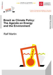 PAPER EA043 A series of background briefings on the policy issues in the June 2017 UK General Election Ralf Martin