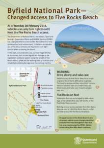 Byfield National Park - Changed access to Five Rocks Beach