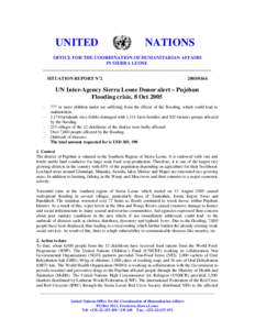 UNITED  NATIONS OFFICE FOR THE COORDINATION OF HUMANITARIAN AFFAIRS IN SIERRA LEONE