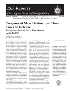 Weapons of Mass Destruction: Three Lines of Defense