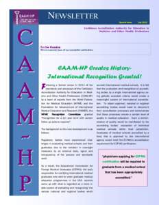 NEWSLETTER Special Issue July[removed]Caribbean Accreditation Authority for Education in