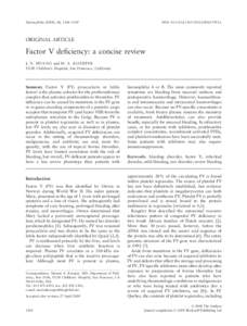 Factor V deficiency: a concise review
