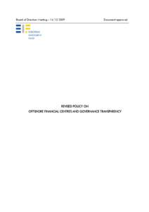 International taxation / Money / Tax haven / Offshore financial centre / Money laundering / Tax / European Investment Bank / Bank secrecy / Finance / Offshore finance / Business