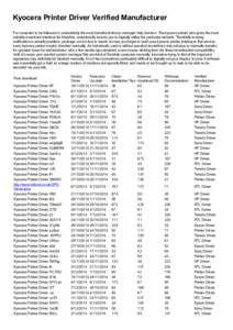 Printing / Media technology / Device drivers / Kyocera / Printer driver / Printer / Inkjet printer / Seiko Epson / Office equipment / Technology / Computer printers