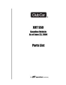 XRT 550 Parts List (TP0019-)