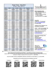 Microsoft PowerPoint - BMHC Timetable May 2014