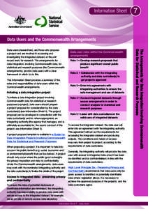 Information Sheet  7 Data Users and the Commonwealth Arrangements