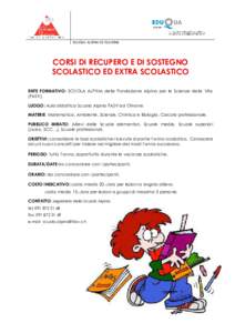 SCEF 023  SCUOLA ALPINA DI OLIVONE CORSI DI RECUPERO E DI SOSTEGNO SCOLASTICO ED EXTRA SCOLASTICO