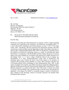 July 12, 2012  Submitted electronically to www.regulations.gov Mr. Carl Daly Director, Air Programs