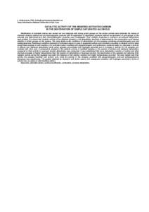 L. Grishchenko, PhD,  Taras Shevchenko National University of Kyiv, Kyiv CATALYTIC ACTIVITY OF THE MODIFIED ACTIVATED CARBON IN THE DEHYDRATION OF SIMPLE SATURATED ALCOHOLS Modification of a