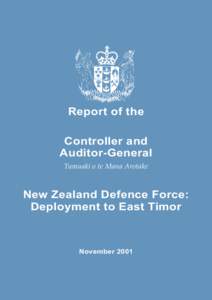 Report of the Controller and Auditor-General Tumuaki o te Mana Arotake  New Zealand Defence Force: