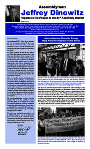 Assemblyman  Jeffrey Dinowitz Reports to the People of the 81st Assembly District FALL 2014