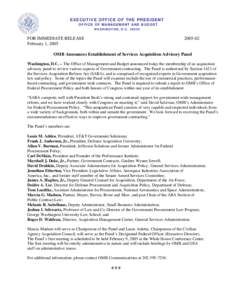 Office of Management and Budget / Government procurement in the United States / David Safavian / Procurement / Politics of the United States / Business / Military acquisition / Federal Acquisition Regulation / Under Secretary of Defense for Acquisition /  Technology and Logistics / United States administrative law / General Services Administration / Government