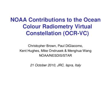 Microsoft PowerPoint - Brown_OCR-VC Workshop_NOAA Activities.ppt