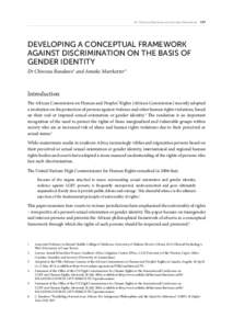 Transgender / Yogyakarta Principles / Gender identity / Transsexualism / Discrimination / LGBT rights in Canada / LGBT rights / Gender / LGBT / Gender studies