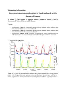 Supporting information: Ecosystem-scale compensation points of formic and acetic acid in the central Amazon K. Jardine, A. Yañez Serrano, A. Arneth, L. Abrell, A. Jardine, P. Artaxo, E. Alves, J. Kesselmeier, T. Taylor,