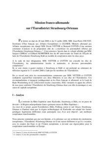 Mission franco-allemande sur l’Eurodistrict Strasbourg-Ortenau