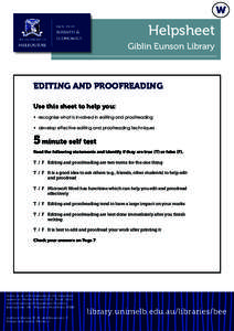 W  Helpsheet Giblin Eunson Library  EDITING AND PROOFREADING