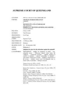 SUPREME COURT OF QUEENSLAND  CITATION: Hillcoat v Keymon & AnorQSC 023