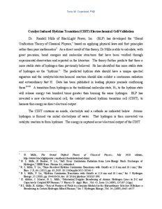 Terry M. Copeland, PhD  Catalyst Induced Hydrino Transition (CIHT) Electrochemical Cell Validation