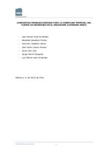 CANDIDATOS PRESELECCIONADOS PARA LA COBERTURA TEMPORAL DEL PUESTO DE ORDENANZA EN EL ORGANISMO AUTÓNOMO ANECA -  Juan Manuel Ávila Fernández