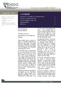 bepa monthly brief November 2011 – Issue 51 CONTENTS  Editor: Antonio Missiroli (Tel[removed])