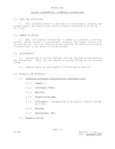 METHOD 9035 SULFATE (COLORIMETRIC, AUTOMATED, CHLORANILATE[removed]SCOPE AND APPLICATION