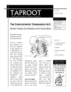 TAPROOT  Issue 91 June/July[removed]TOGETHER AGAINST POVERTY SOCIETY