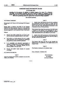 Commission Delegated Directive[removed]EU of 18 October 2013 amending, for the purposes of adapting to technical progress, the Annex IV to Directive[removed]EU of the European Parliament and of the Council as regards an e