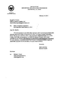 Bank ofAmerica Corporation; Rules 14a-8 no-action letter