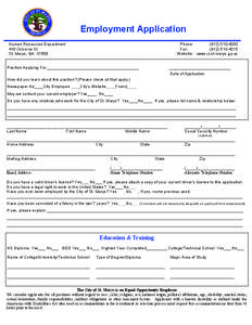 Employment Application Human Resources Department 418 Osborne St. St. Marys, GA[removed]Phone: