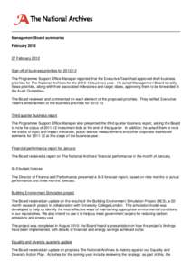 Microsoft Word - 09 February 2012 Management Board meeting summary.docx