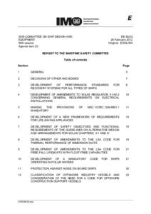 E SUB-COMMITTEE ON SHIP DESIGN AND EQUIPMENT 56th session Agenda item 25