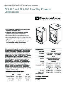 ZLX-12P and ZLX-15P Two-Way Powered Loudspeaker