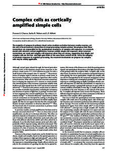 © 1999 Nature America Inc. • http://neurosci.nature.com  articles Complex cells as cortically amplified simple cells