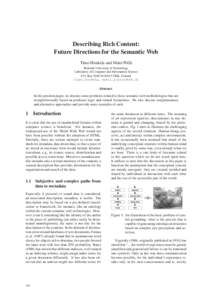 Information / Timo Honkela / Self-organizing map / Ontology / Content-based image retrieval / Semantic mapper / Fuzzy logic / Teuvo Kohonen / Hybrid Kohonen SOM / Semantic Web / Science / Artificial intelligence