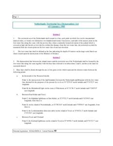 Page 1  Netherlands Territorial Sea (Demarcation) Act of 9 January[removed]Section 1