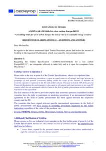 AO/RPA/ARANI/Skills for a low carbon Europe[removed]European Centre for the Development of Vocational Training Thessaloniki, [removed]RS/PRO/YSIRAK[removed]