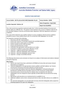 Inspection Report - Note Printing Australia