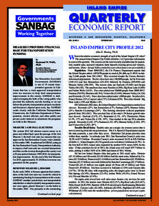 INLAND EMPIRE  QUARTERLY ECONOMIC REPORT RIVERSIDE VOL. 24 NO. 4