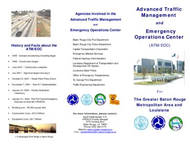 Agencies Involved in the Advanced Traffic Management and Emergency Operations Center Baton Rouge City Fire Department