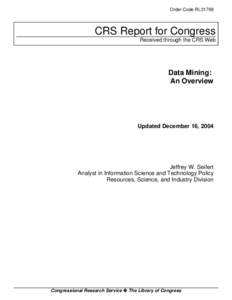 Data Mining:  An Overview
