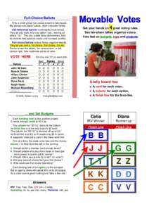 Full-Choice Ballots Only a small group can crowd around a tally board. Big groups use paper ballots, often computer tallied. Old-fashioned ballots oversimplify most issues. They let you mark only one option “yes”, le