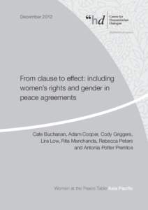 December[removed]From clause to effect: including women’s rights and gender in peace agreements