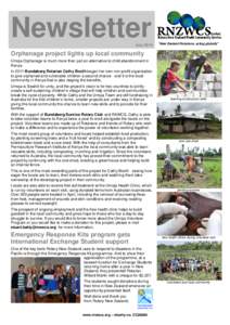 Newsletter July 2014 “New Zealand Rotarians, acting globally”  Orphanage project lights up local community