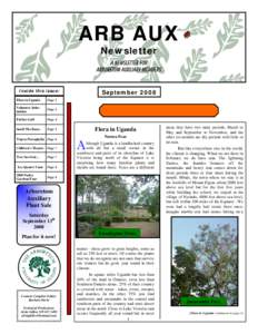 ARB AUX Newsletter A NEWSLETTER FOR Newsletter  ARBORETUM AUXILIARY MEMBERS