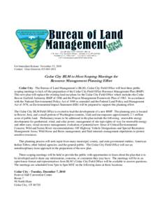 Bureau of Land Management / Conservation in the United States / Wildland fire suppression / Federal Land Policy and Management Act / Cedar City /  Utah / Utah / Environment of the United States / United States Department of the Interior / United States